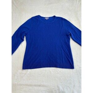Laura Scott Royal Blue Crew Neck Long Sleeve Pull over Sweater size medium